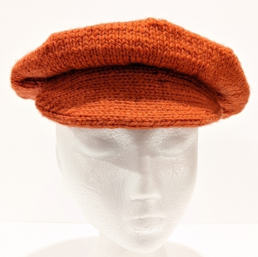 2/$20 Handmade Knit olorange Softshell Ivy Cap Beret